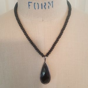 Trifari Black Pendant Necklace